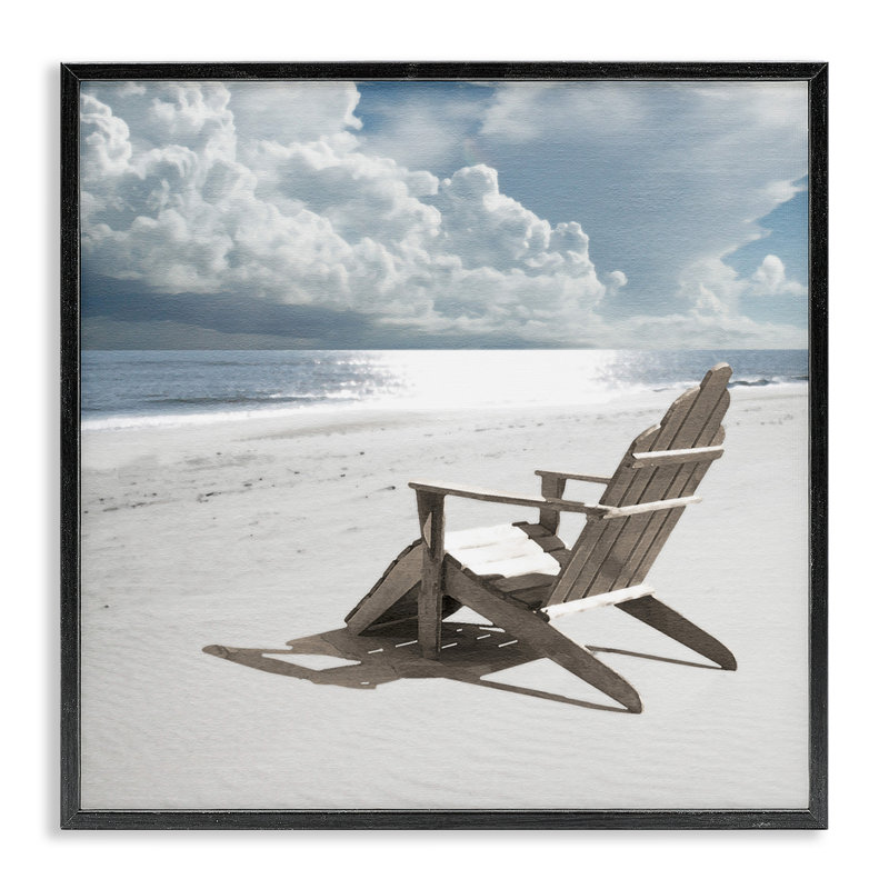 «Rolling Clouds Beach», estampe numérique encadrée par Noah Bay, H 12 po x l 12 po, Giclée encadrée noir minuit
