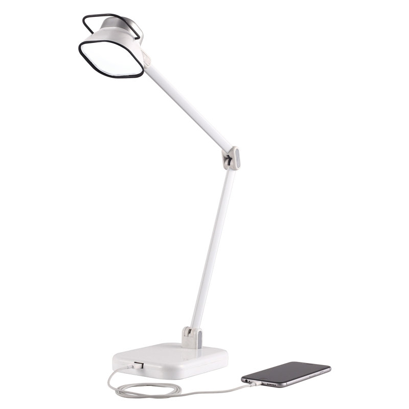 Faxon Metal USB Desk Lamp, White