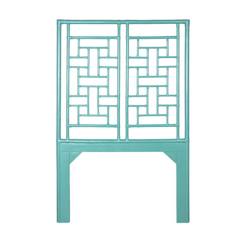 Ohana Rattan Open-Frame Headboard, Twin, Turquoise