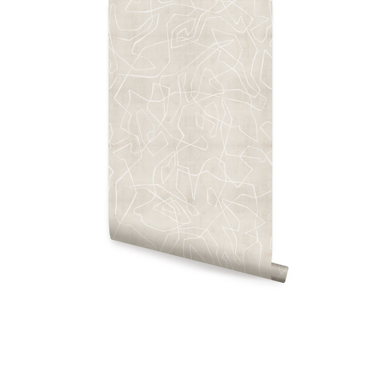 Christylee Peel & Stick Abstract Roll, Beige,  2' W x 18' H