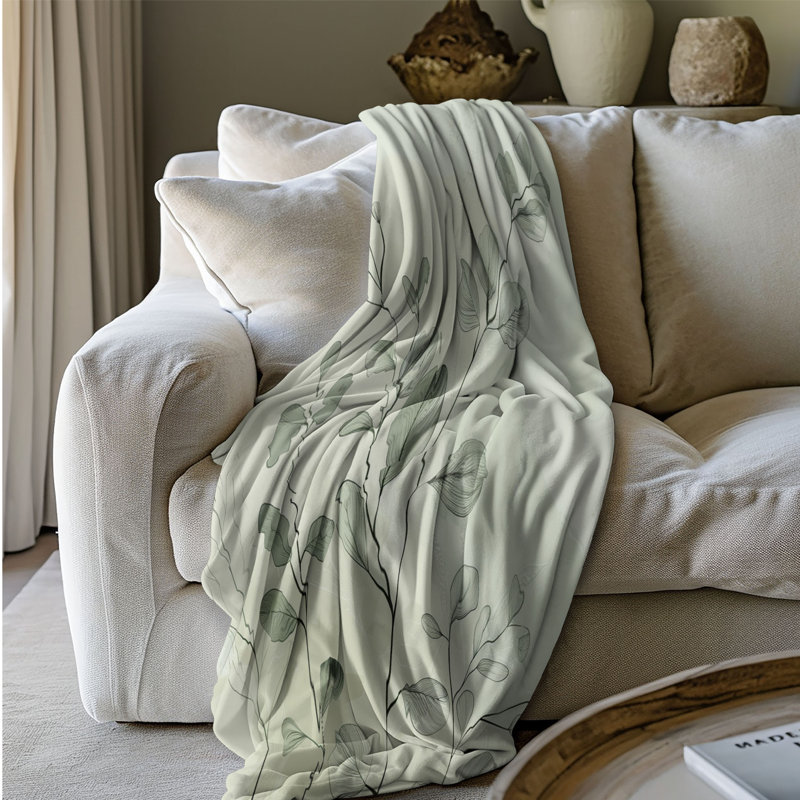 Rustic Wabi Sabi Green - 1 pièce Sherpa Premium, Grand lit