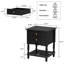 Table de chevet 2 tiroirs en noir-1173914160