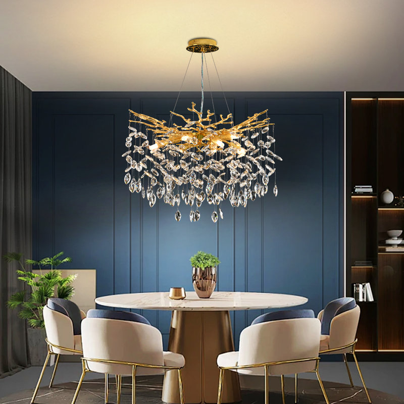 Grand lustre moderne en cristal Glam Chandelier, H 20 po x l 32 po x P 32 po