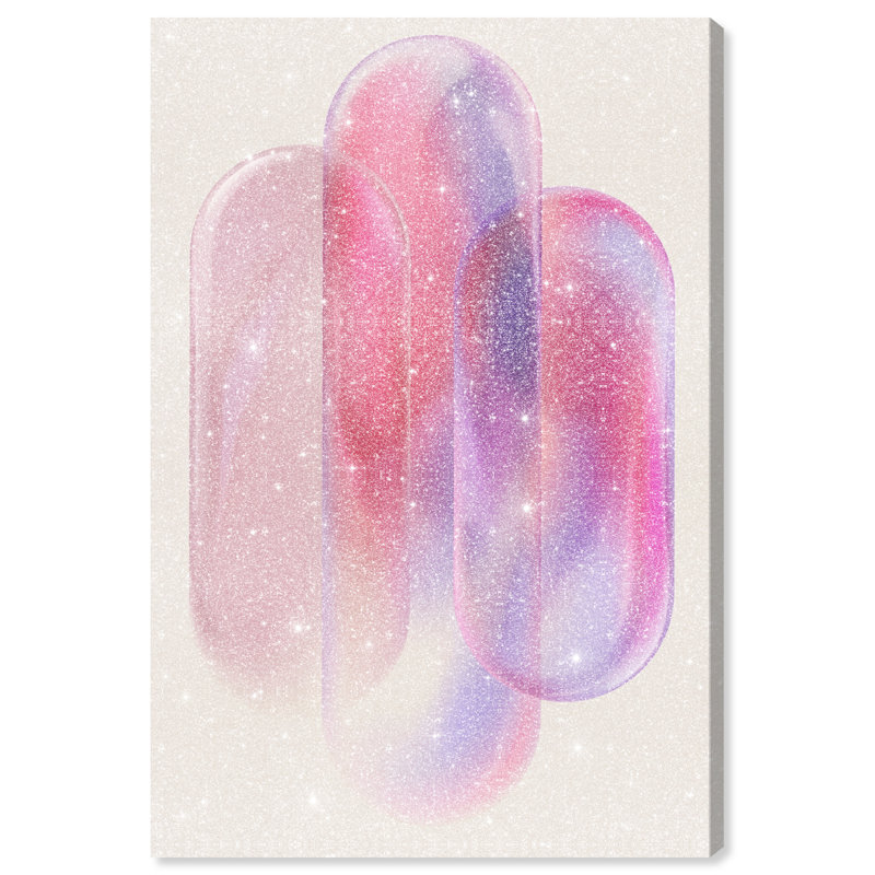 Pink Topaz Gradient Canvas Abstract Print by Oliver Gal, Black Frame, 10 x 15, 54"H x 36"W, Gallery Wrapped