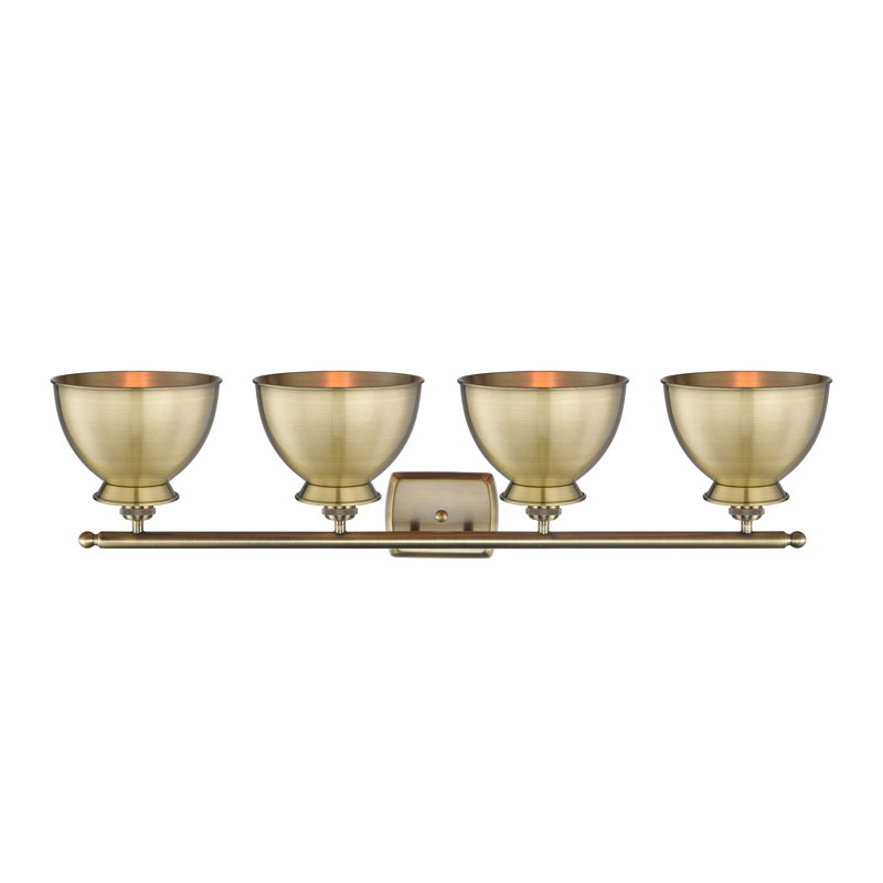 Éclairage pour meuble-lavabo à intensité variable à 4 lumières Arev, Laiton antique, Laiton antique, Ampoule non incluse