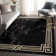 Fairmont  Marble Abstract Black Gold Glam Area Rug for Living Room, Bedroom, Dining Room and Hallway