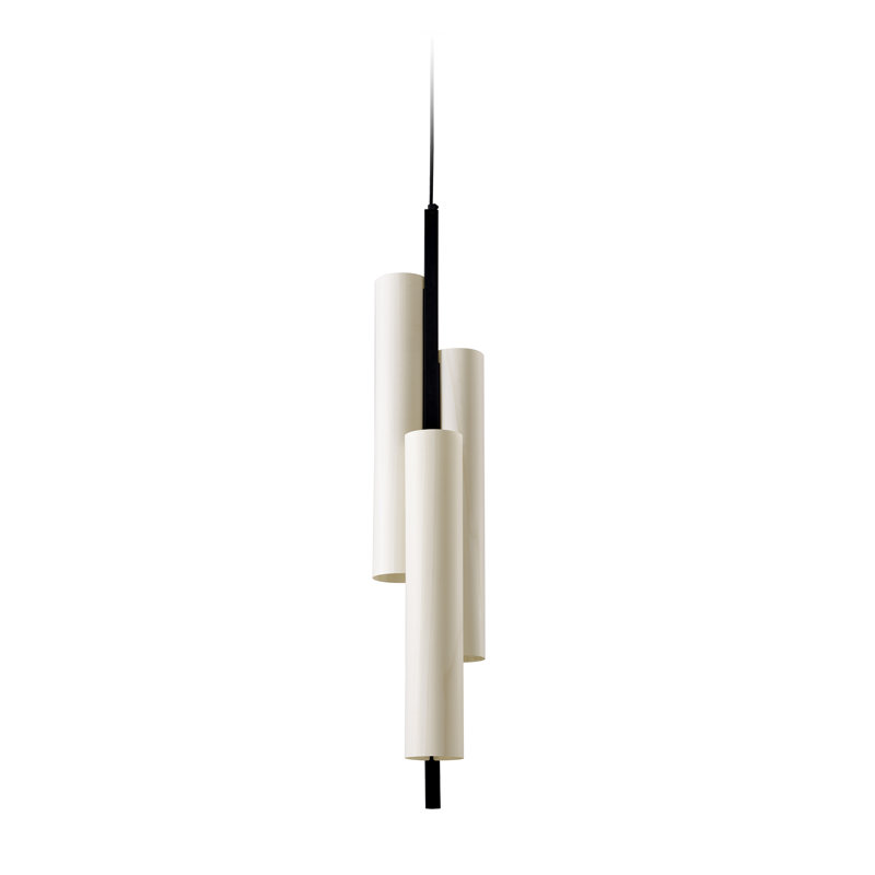 Black Note 3 - Light LED Pendant, Ivory White, Matte Black