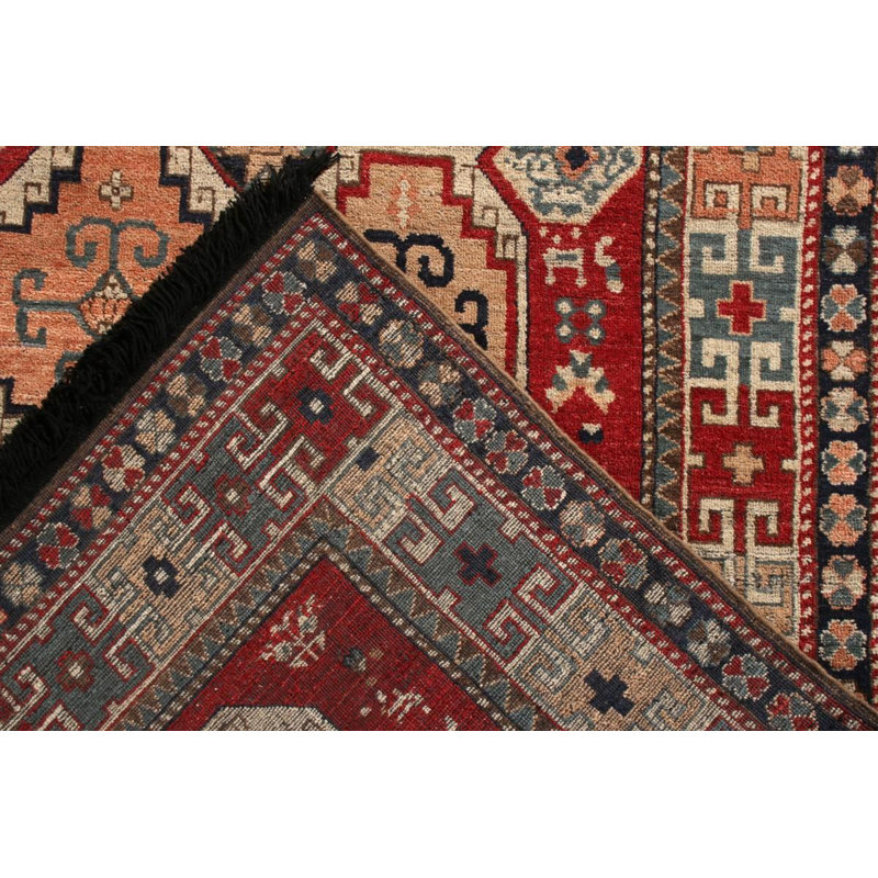 Rug & Kilim’S Tribal Rug In Red And Pink All Over Geometric Pattern, Rectangle 8' x 10'