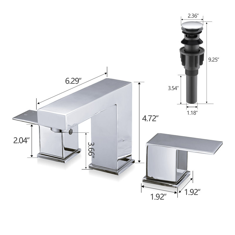 Robinet de lavabo de salle de bain chrome à 2 poignées et 3 trous avec aérateur Honeycomb, Chrome chrome