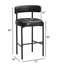 Tabouret de bar moderne en similicuir 30 po avec dossier bas incurvé et structure en métal-354249208-354249204