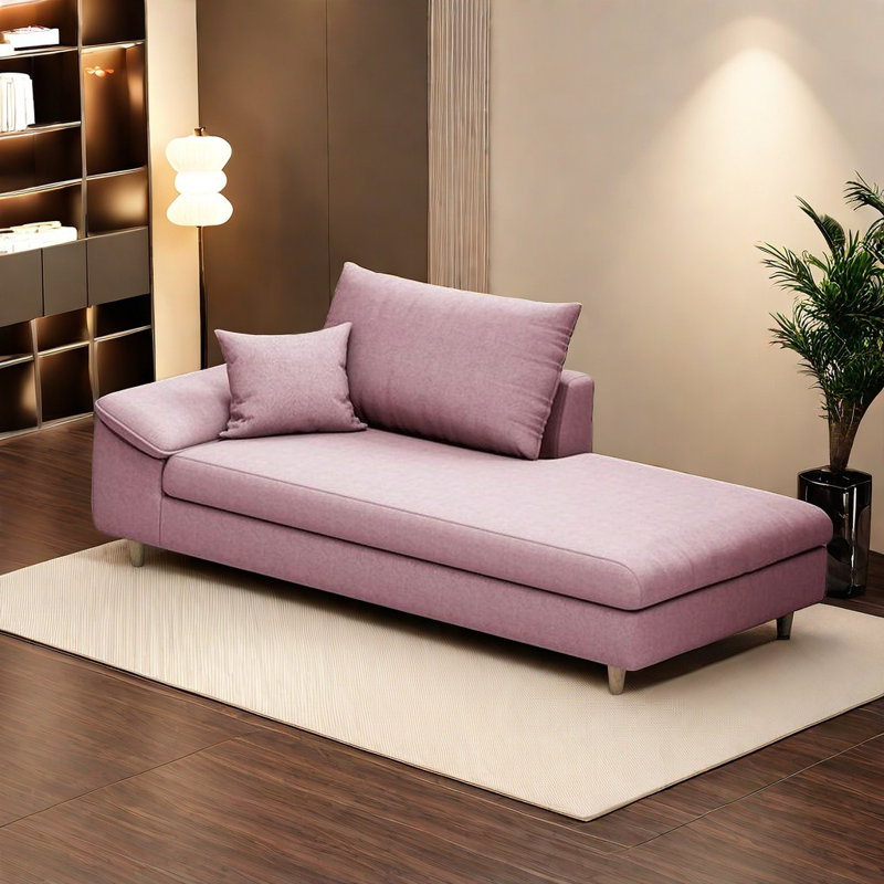 Chaise longue Soft Touch, Rose, Orienté à gauche (vu de face)