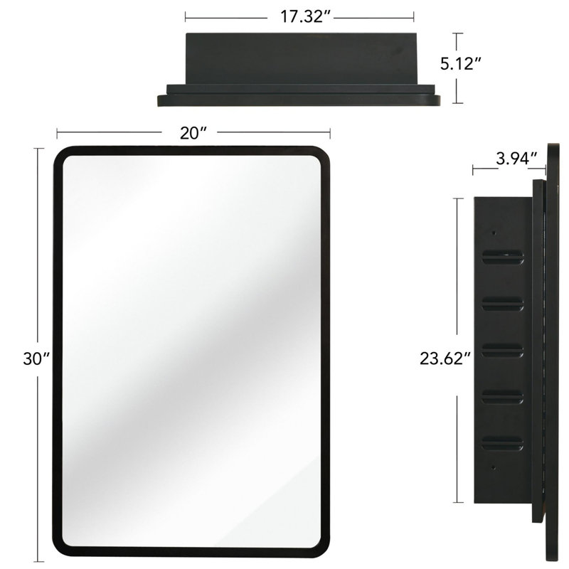 Kinzley Iron Rectangle Mirror, 30" x 20"