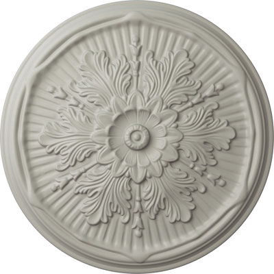 Endurathane Luton Ceiling Medallion, 21"OD x 2"P (Fits Canopies up to 3 1/2"), Hand-Painted Pot of Cream Finish