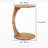 InterGo C-Shaped Round End Table with Rolling Wheels - Side Table Modern Design, Space-Saving Home Decor End Table for Living Room, Depali Coffee Table-1282446094