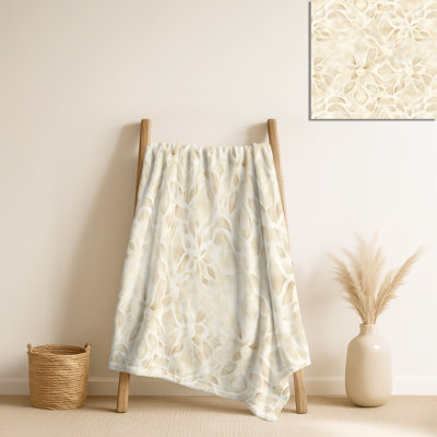 Beige apaisant Mandala - douillette marocaine, jeté doux Boho