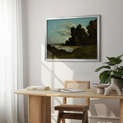 River Landscape-Henri Harpignies-Framed Gallery Wrapped Canvas-c. 1900