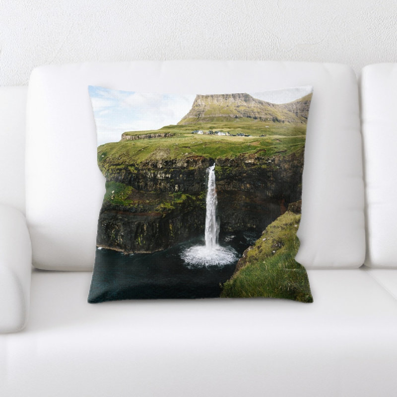 Waterfall Microsuede Reversible Throw Pillow