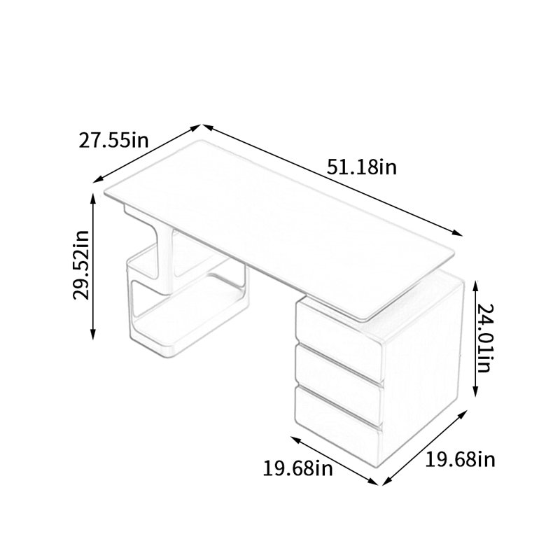 Mayhall Writing Desk, 29.52" H x 51.18" W x 27.55" D