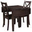 Ensemble de table de salle à manger avec coin à abattants en bois 3 pièces avec 2 fauteuils à dossier en X pour le petit déjeuner-1650093832