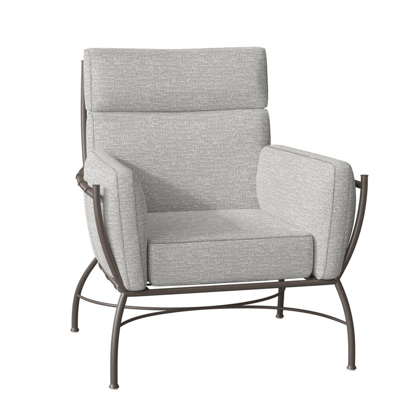 Majorca Patio Chair with Cushions, Welt, Tweed Toffee