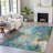 Machine Washable Indoor/Outdoor Xhevrie Teal Rug-111828006