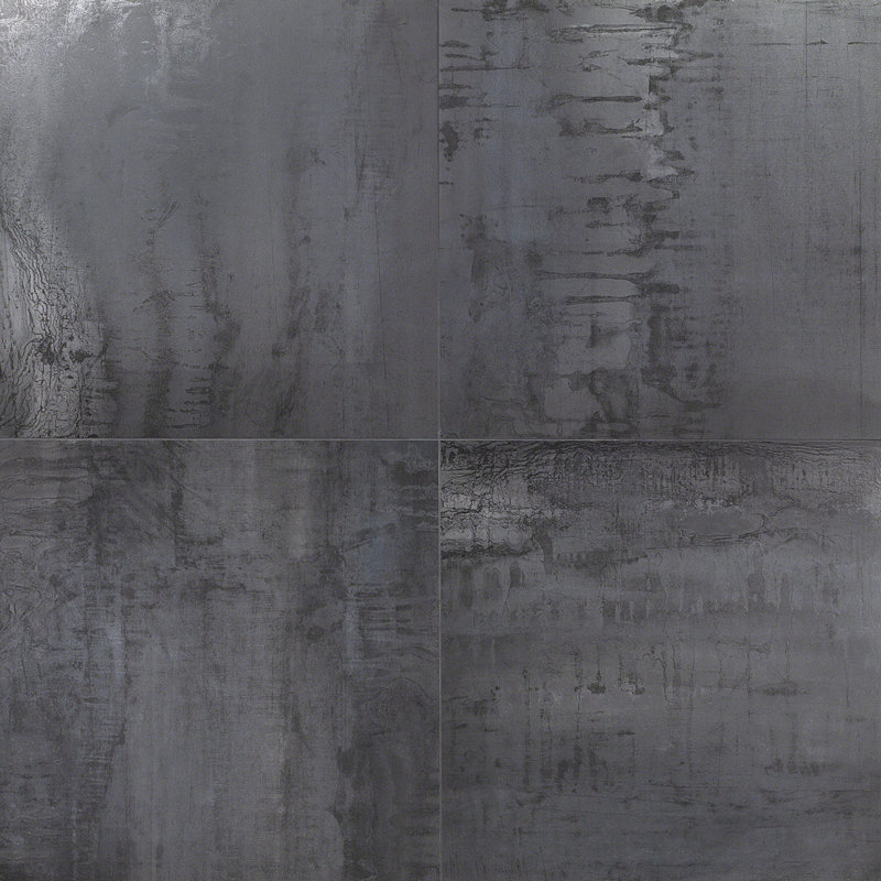 Alloy 24" x 24" Porcelain Metallic Look Wall & Floor Tile ( 15.49 sq. ft. / box), Dark Gray