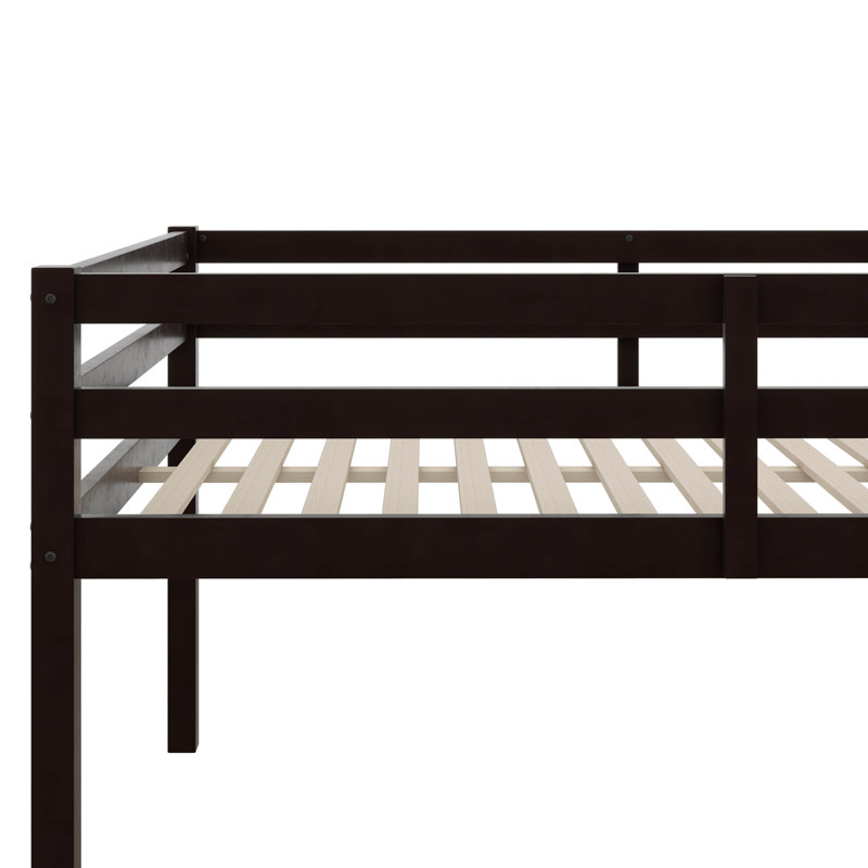Lit mezzanine compact pleine grandeur avec marches, Espresso
