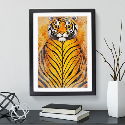 Tiger in Watercolour - Framed Print