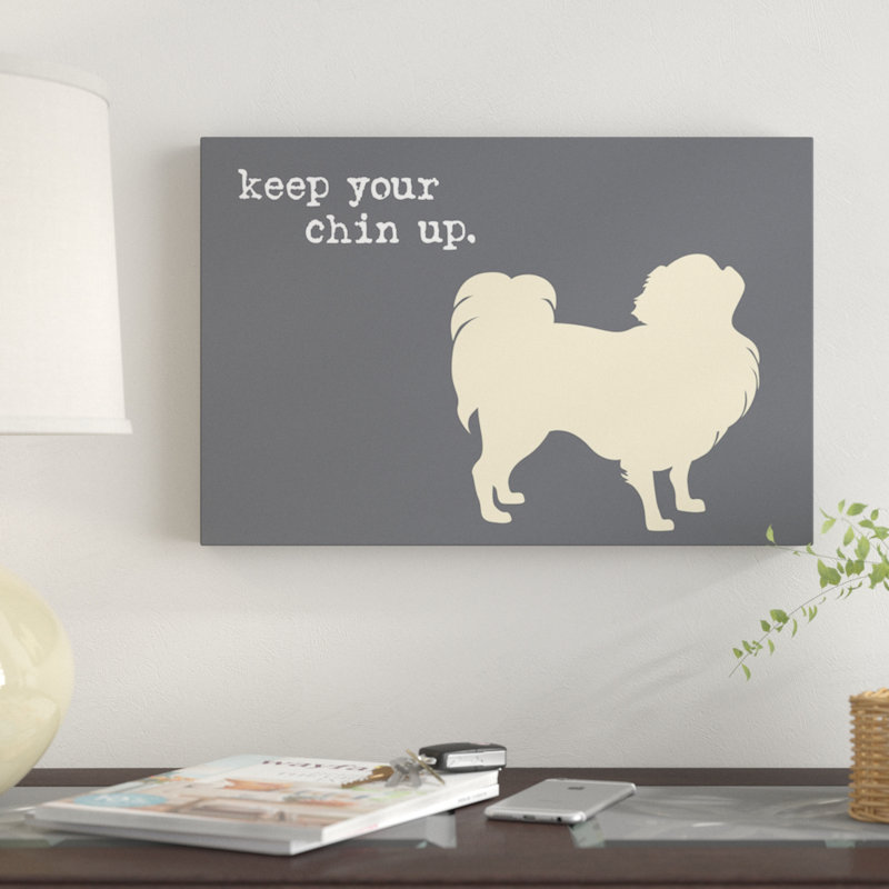 « menton up », impression sur toile, H 12 po x l 18 po x P 1,5 po, Pas de tapis, Toile tendue
