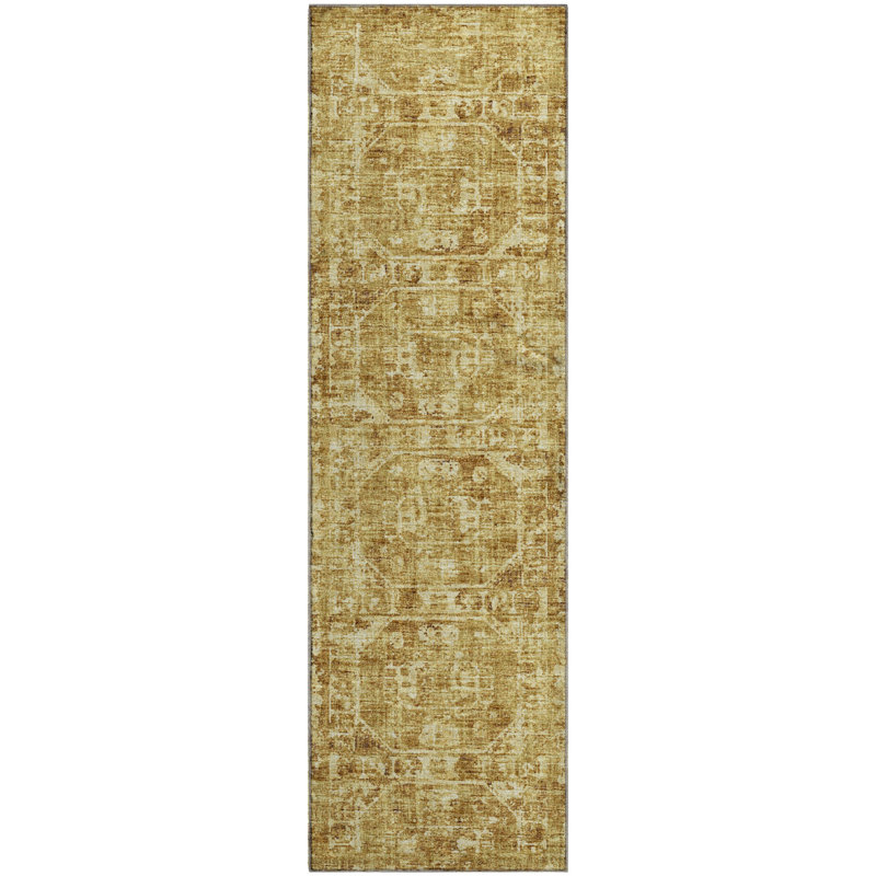 Premium Machine Washable Kelsa AMF41 Gilded Rug, Runner 2'3" x 7'6"