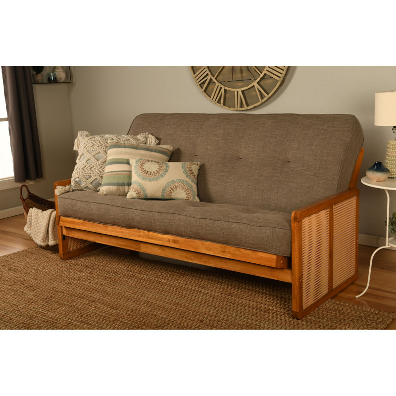 Futon double Bridyn avec matelas inclus, Pierre de lin Bridyn
