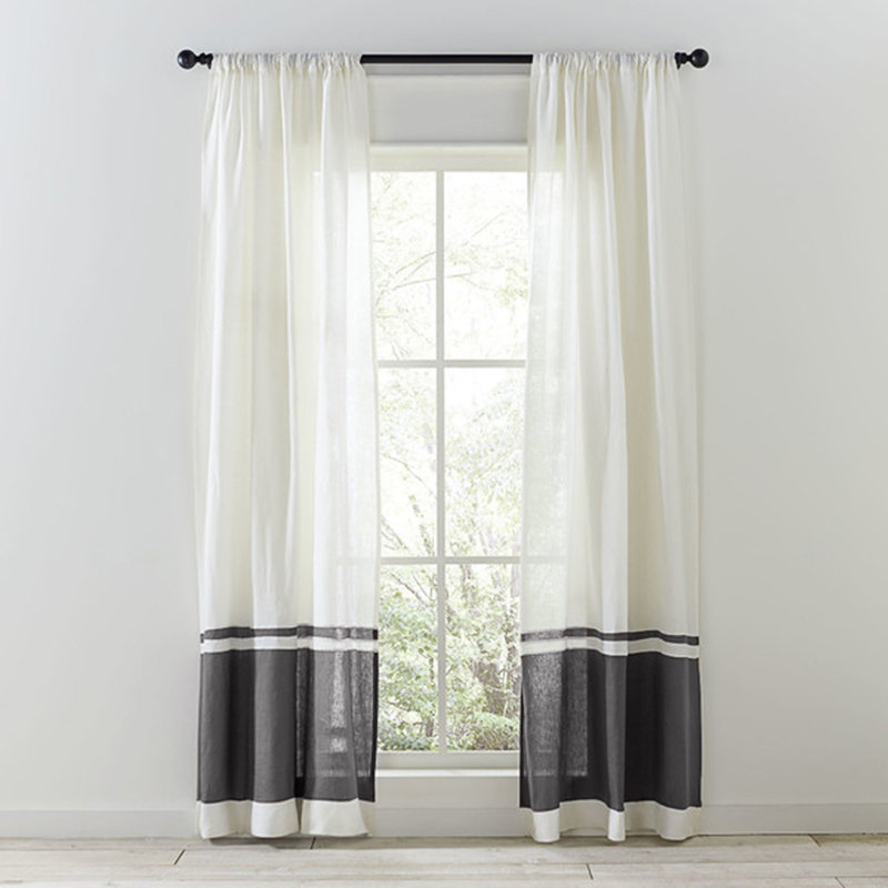 Arianna Semi Sheer Curtain, Steel Blue, 42" W x 96" L
