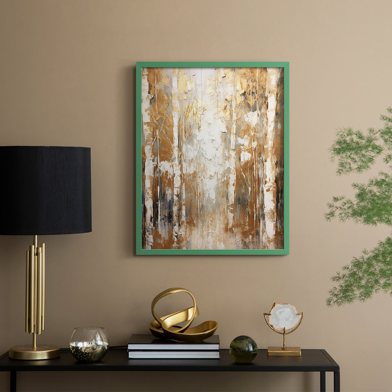 Reproduction encadrée ABSTRACT Series CMLXI - bois massif, H 30 po x l 24 po, Vert