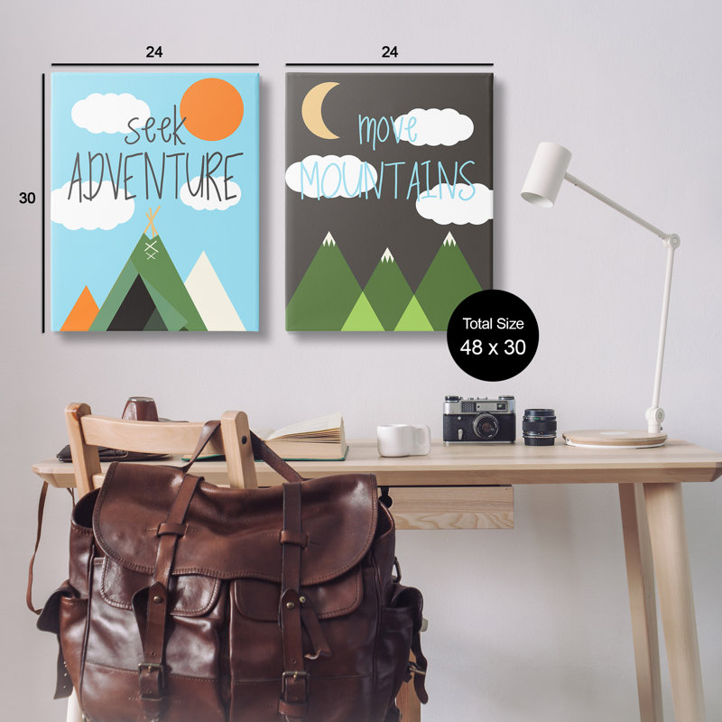 Ensemble de 2 toiles murales Seek Adventure, H 30 po x l 24 po