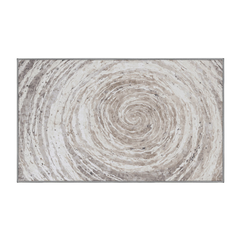 Tapis gris lavable à la machine, Rectangle 7 pi x 9 pi