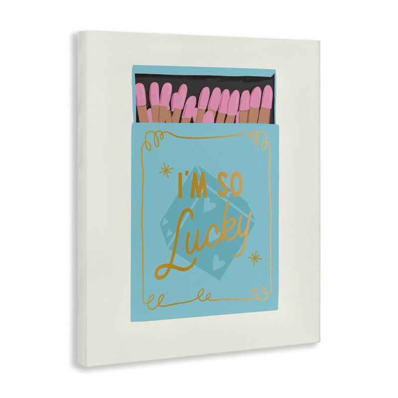 I'm I'm Lucky Matchbox Canvas, design par Cherrywood Lane, H 20 po x l 16 po