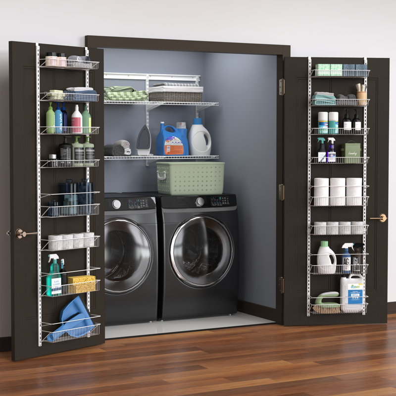 Closetmaid 8-Tier All-Ages Wire Wall and Door Rack, White - Thumbnail 3