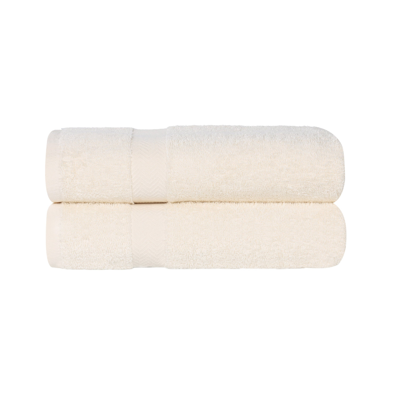 Quick-Drying Cotton Washcloth, Ivory, 2 Pieces Towel Set