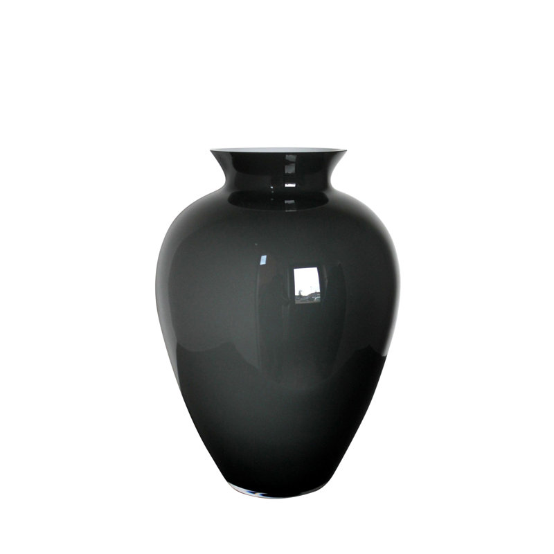 Kaly Glass Table Vase, 15" H x 11" W x 11" D, Gray
