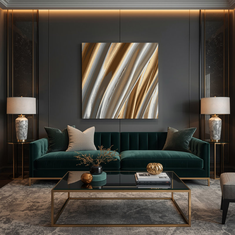 Art mural sur toile gris clair DiagonalStripes, H 16 po x l 16 po