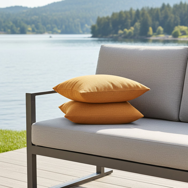 Burnt Sienna Square Indoor/Outdoor Pillow Cover & Insert, 16" x 16"