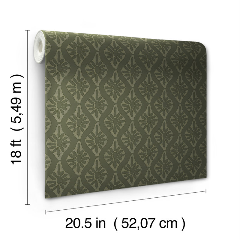 Nova Evergreen Peel and Stick Wallpaper, Green