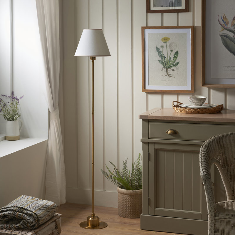 Burley Rechargeable and Ivy 25cm vintage white shade Floor Lamp
