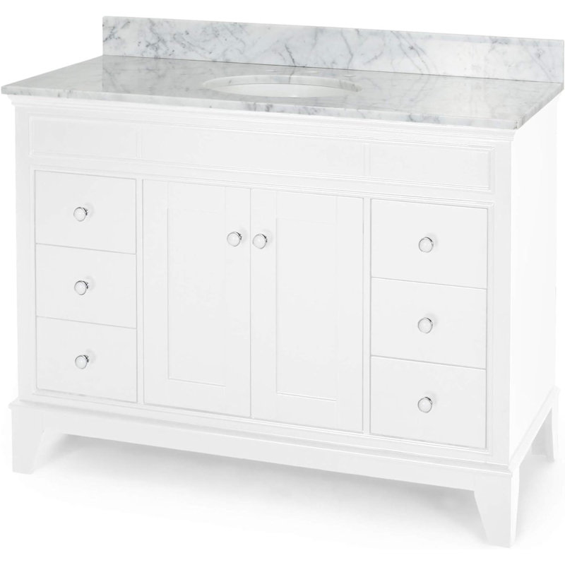 Dijonnae 49 " W Free Standing Wall Mounted 1 Single Vanity Bathroom Vanity With Marble Top