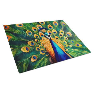 Peacock Glass Cutting Board