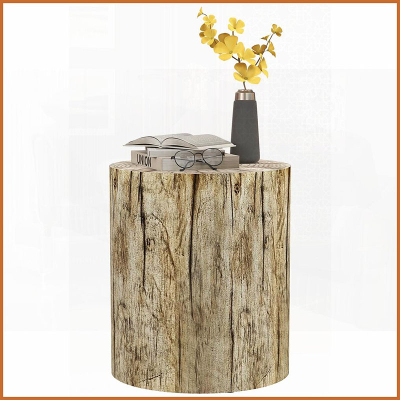 Table basse en béton à souche d'arbre HOMcom - pour l'intérieur et l'extérieur, capacité de 198 lb, aucun assemblage requis