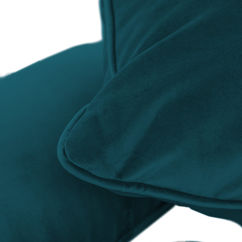 Rectangle Lumbar Microfiber Pillow with Piping, 2-pack, Peacock, Rectangular 12"H x 20"W