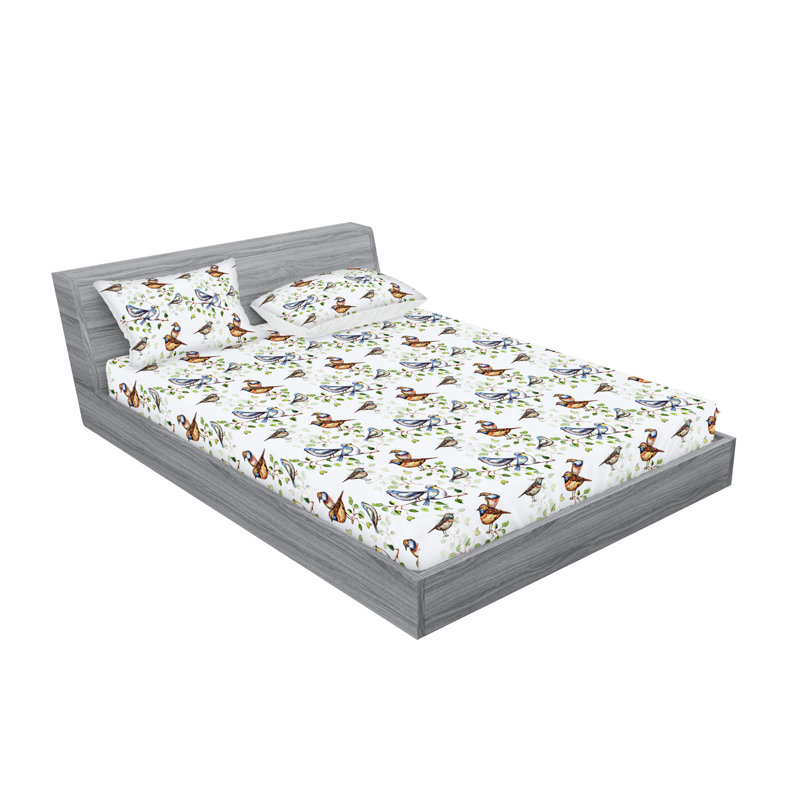 Drap-housse et taies décoratives 3 pièces Ambesonne, Ensemble de draps pour lit double avec 2 taies d'o