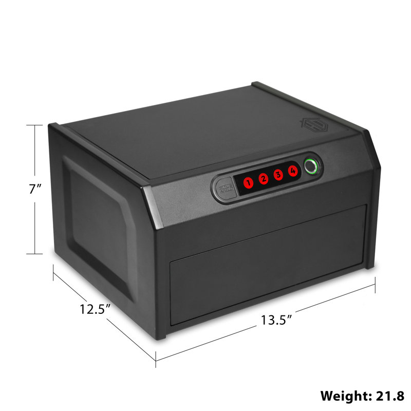 Home Defence Quick Access Dual Compartment Gun Safe with Electronic and Biometric Lock