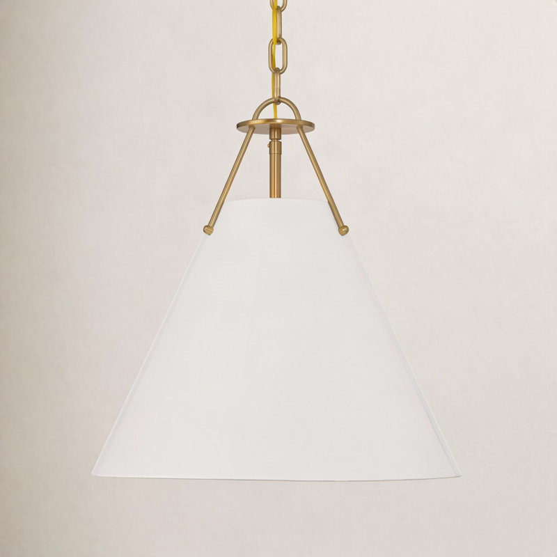 Kinston 3-Light Metal Dimmable Cone Pendant, Gold, White
